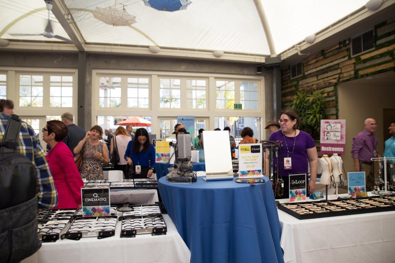 Indoor tabletop displays of framelines shown at Raise Your Glasses 2018 Event