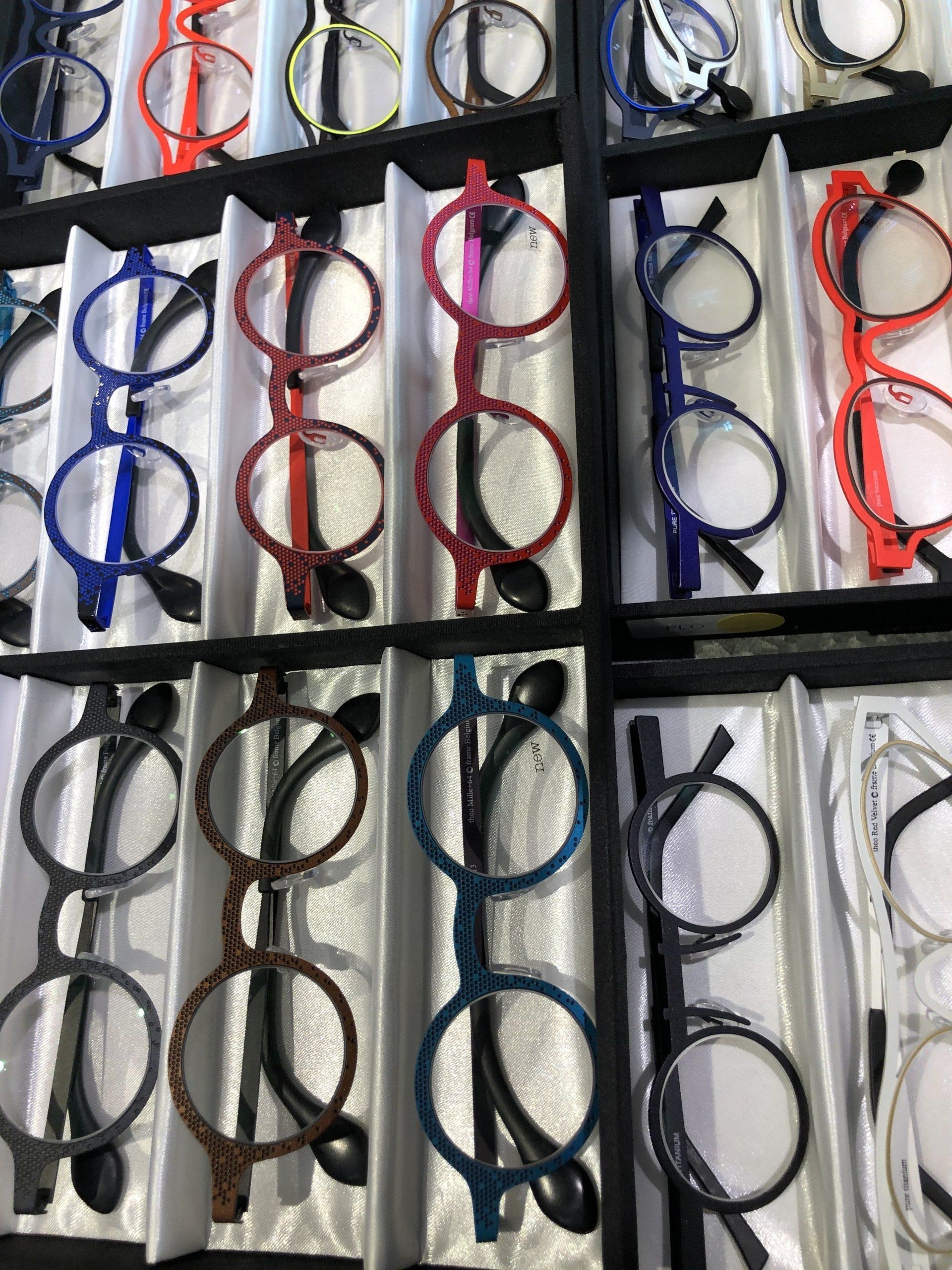 Many colorful Theo frames at Theo Trunk Show Event