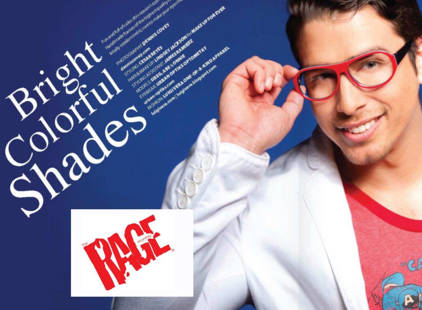 Rage Magazine article featuring a guy wearing bright colorful shades