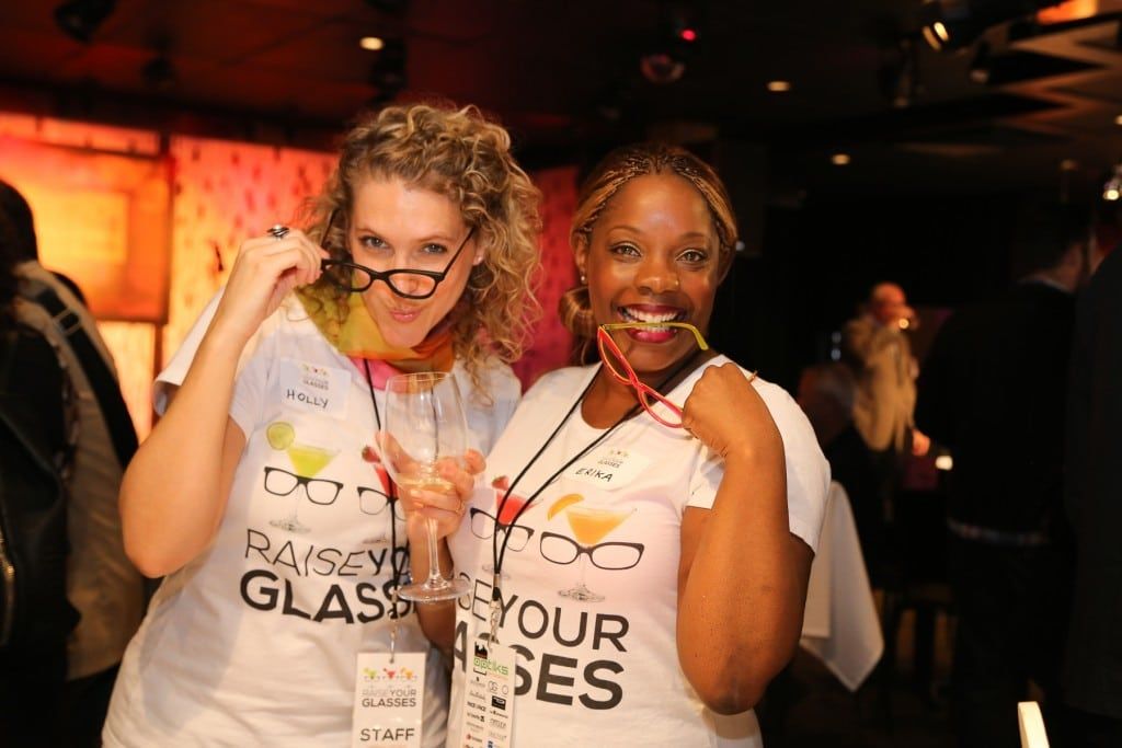 Two staff members at Raise Your Glasses 2015