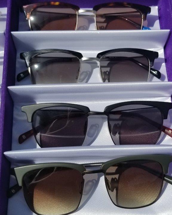 Display box of sunglasses at Raise Your Glasses 2019 Event