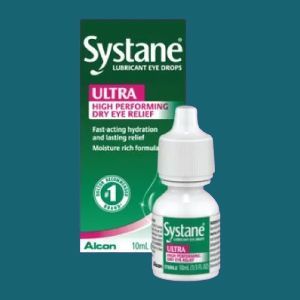 Product box with an eye drop bottle