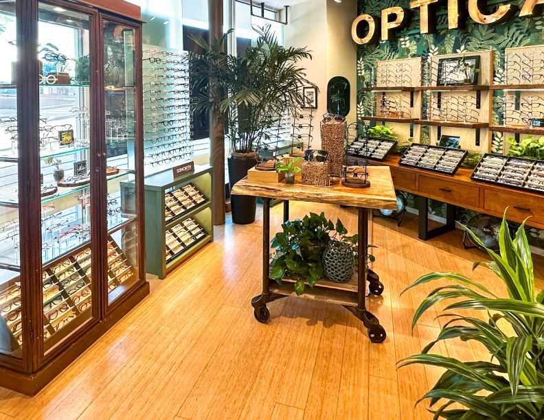 Interior view of Urban Optiks Optometry's boutique space