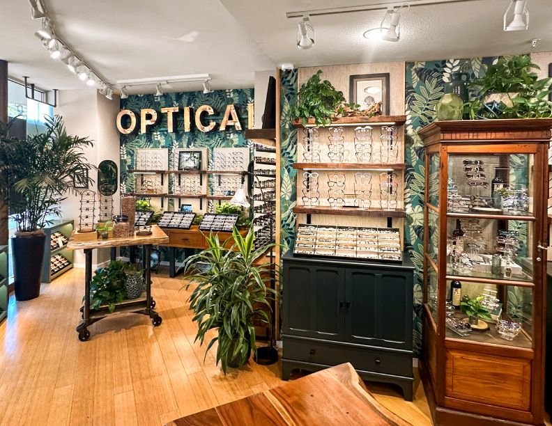 Interior view of Urban Optiks Optometry's boutique space