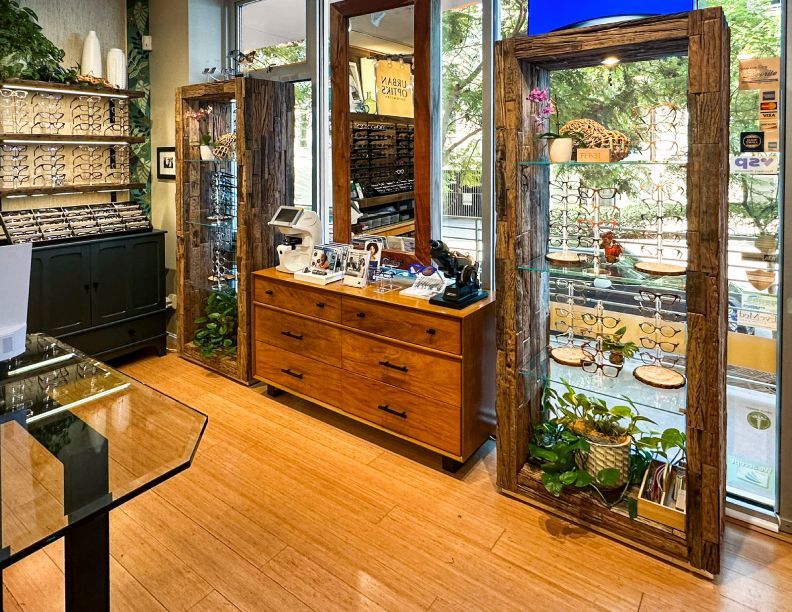 Interior view of Urban Optiks Optometry's boutique space
