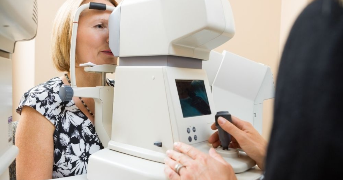 Person having an eye test