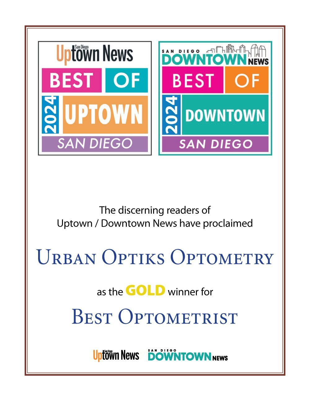Best of Uptown& Downtown News Award 2024