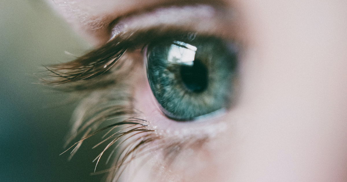 Green eye with an eye floater