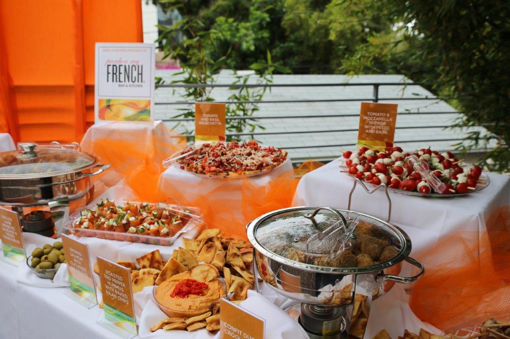 Appetizer platters on table at Raise Your Glasses 2017 Event