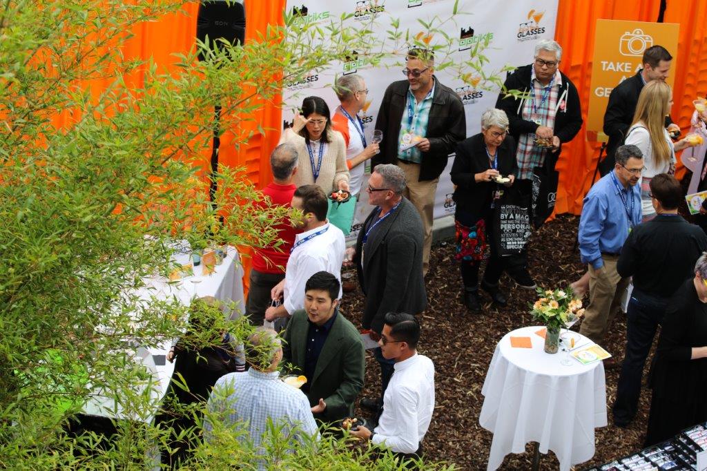Another view from above of crowd at Raise Your Glasses 2017 Event