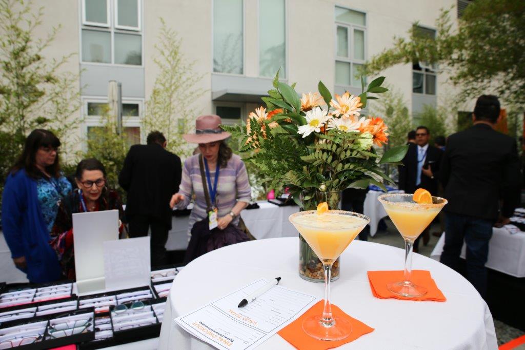 Martini glasses on table at Raise Your Glasses 2017 Event