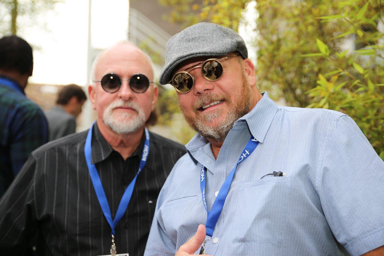 2 people wearing sunglasses at Raise Your Glasses 2017