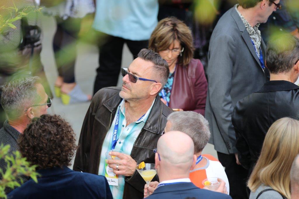 Close up of person at Raise Your Glasses 2017 Event