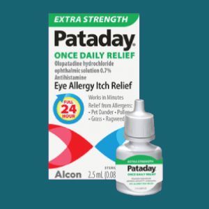 Product box with an eye drop bottle