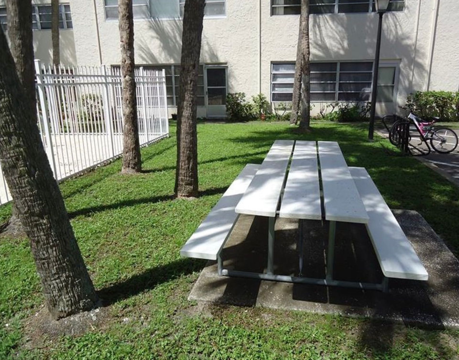 picnic benches
