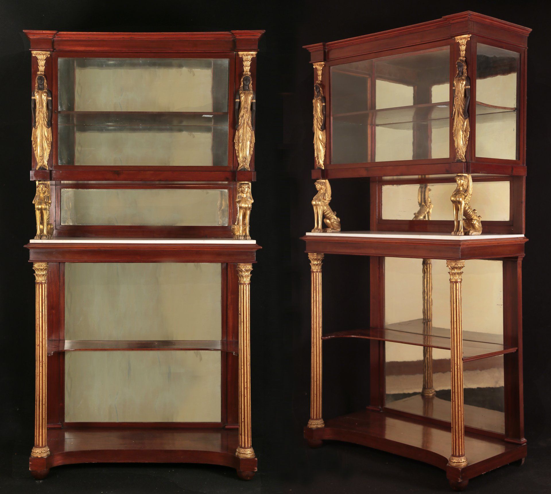Arte Toscana (Lucca) sec. XIX (“Stile Impero” “Retour d’Egypte”): vetrinette decorate