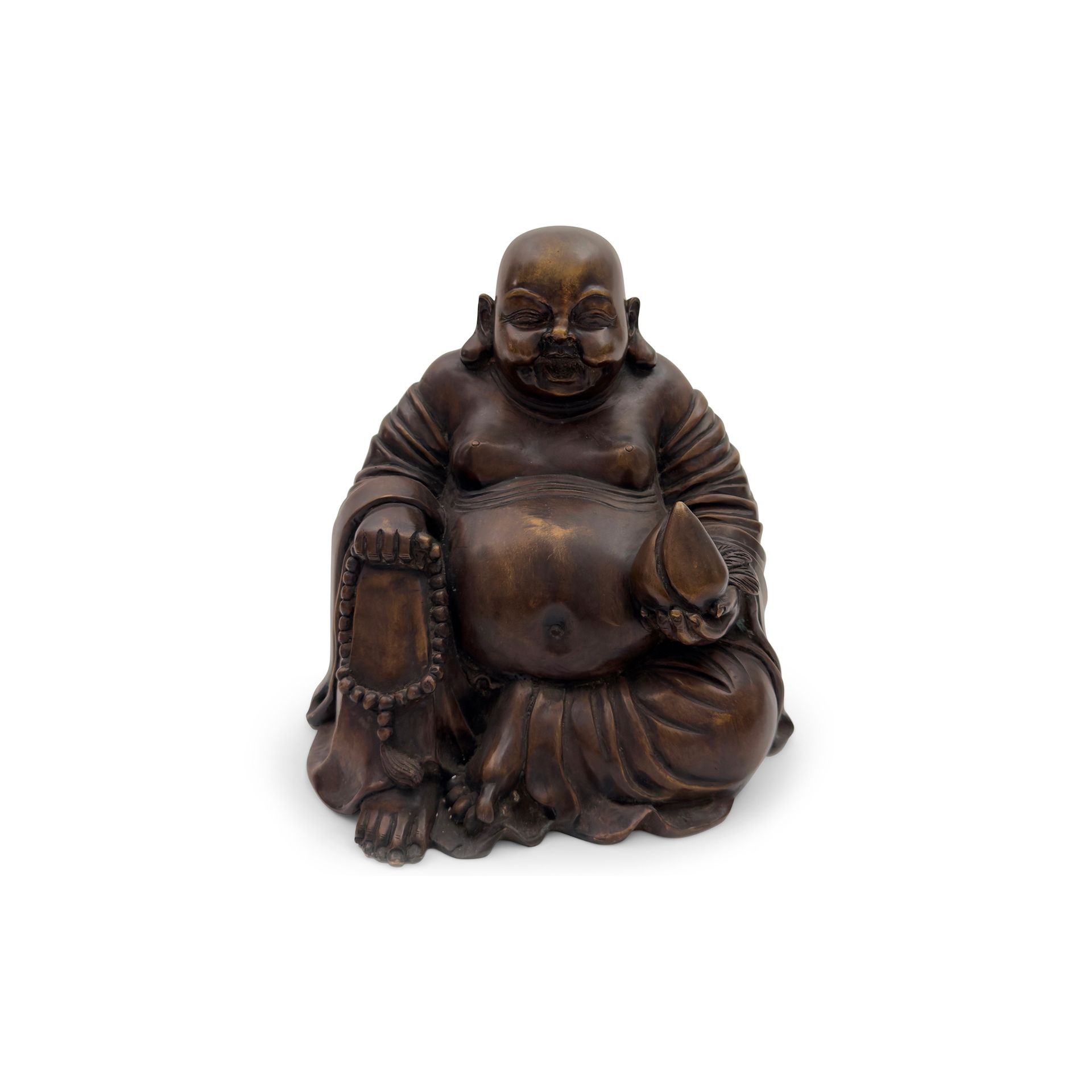 Buddha assiso in bronzo patinato, Arte orientale cm. 39x34