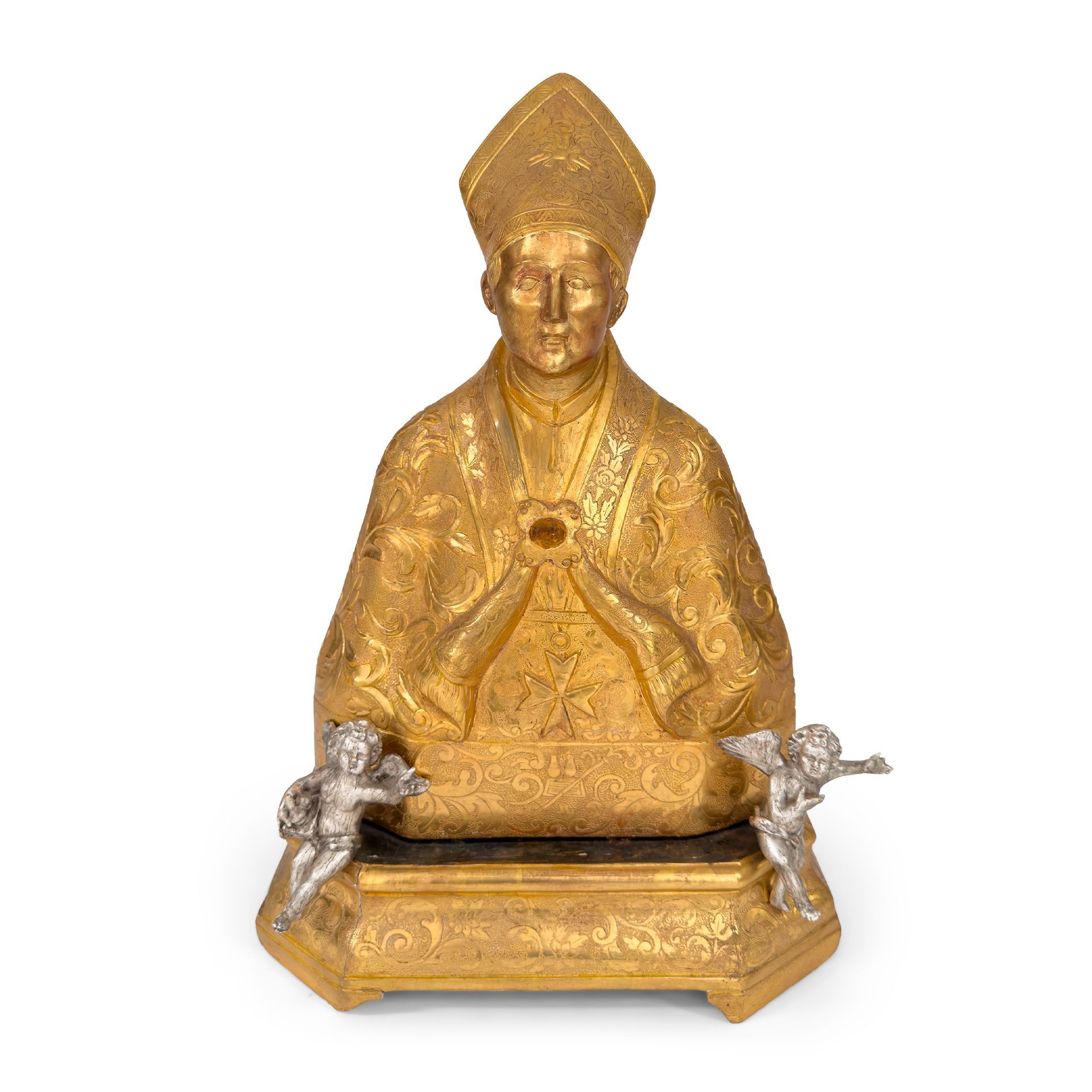 SBusto di San Gennaro in legno dorato, Napoli, XIX secolo