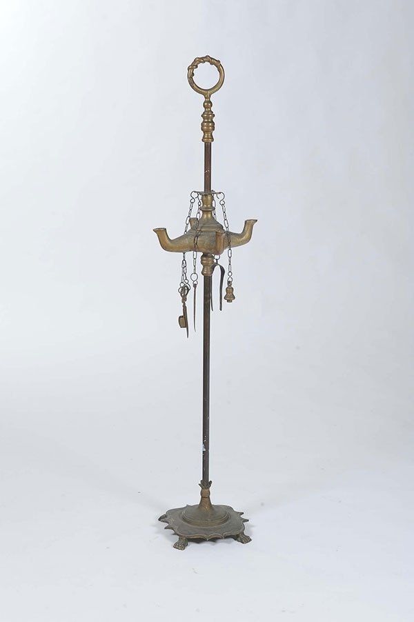 Grande lucerna fiorentina in bronzo brunito del XVIII secolo: