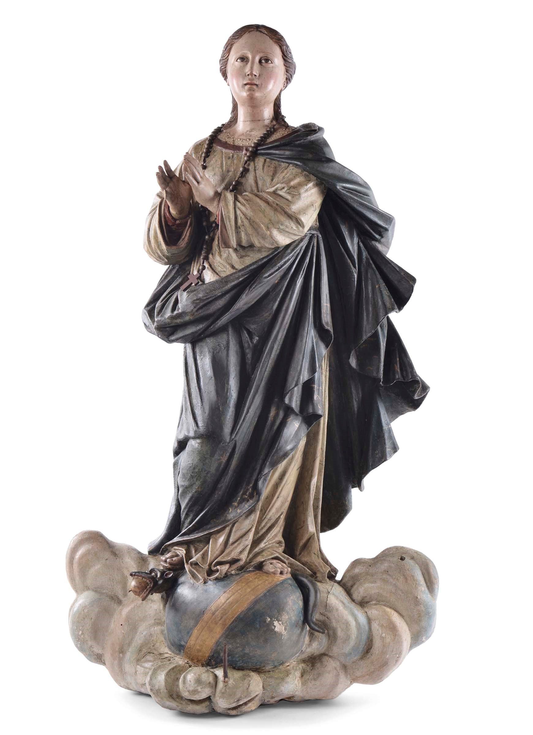 Scultura in legno raffigurante Maria Immacolata, XVIII Secolo