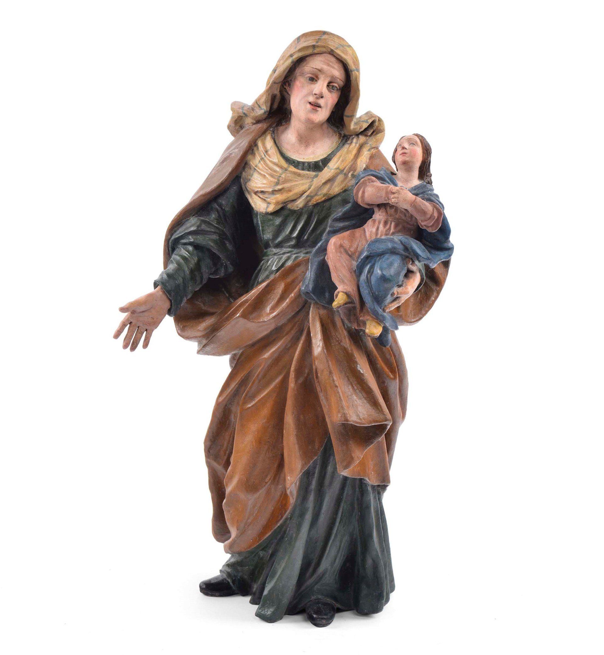 Scultura in legno raffigurante Sant’Anna con Madonnina