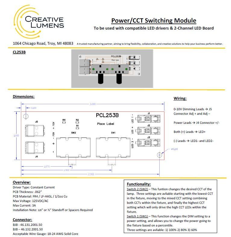 CCT power selectable module 