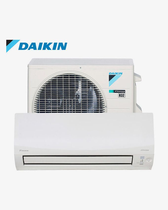 Daikin wall-mounted air conditioner with outdoor unit, shown on a white background