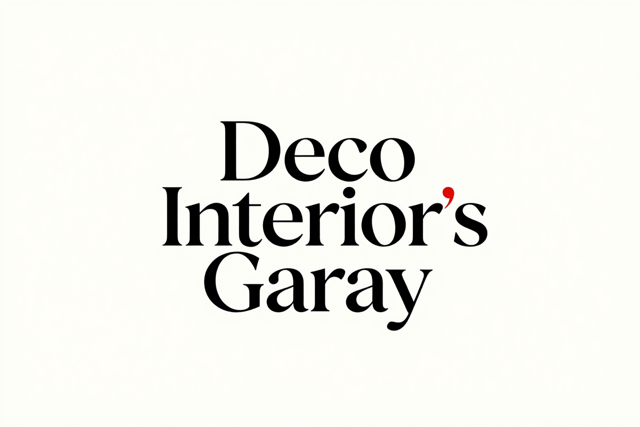 Logotipo negro con tipografía serif que dice «Deco Interior’s Garay» sobre un fondo blanco