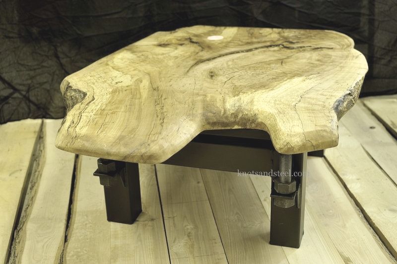 Heavy duty live edge industrial coffee table