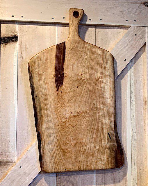 Extra wide Cherry Charcuterie board with handle. Extra wide charcuterie board.
