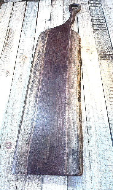 Walnut charcuterie board 45 Black Walnut extra large live edge serving board.