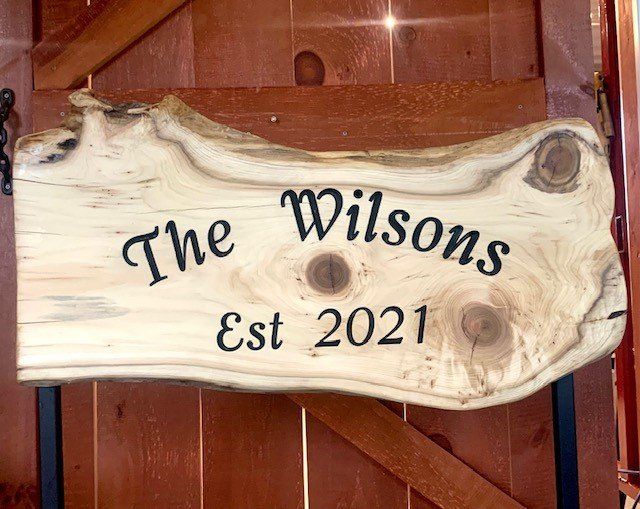 Sign carved for cottage Live edge wood cottage sign