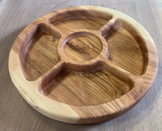 Ash wood platter divided wood platter. Made from solid Ash wood.