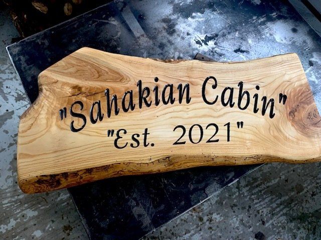 wood cabin sign Kawartha lakes Cottage wood sign
