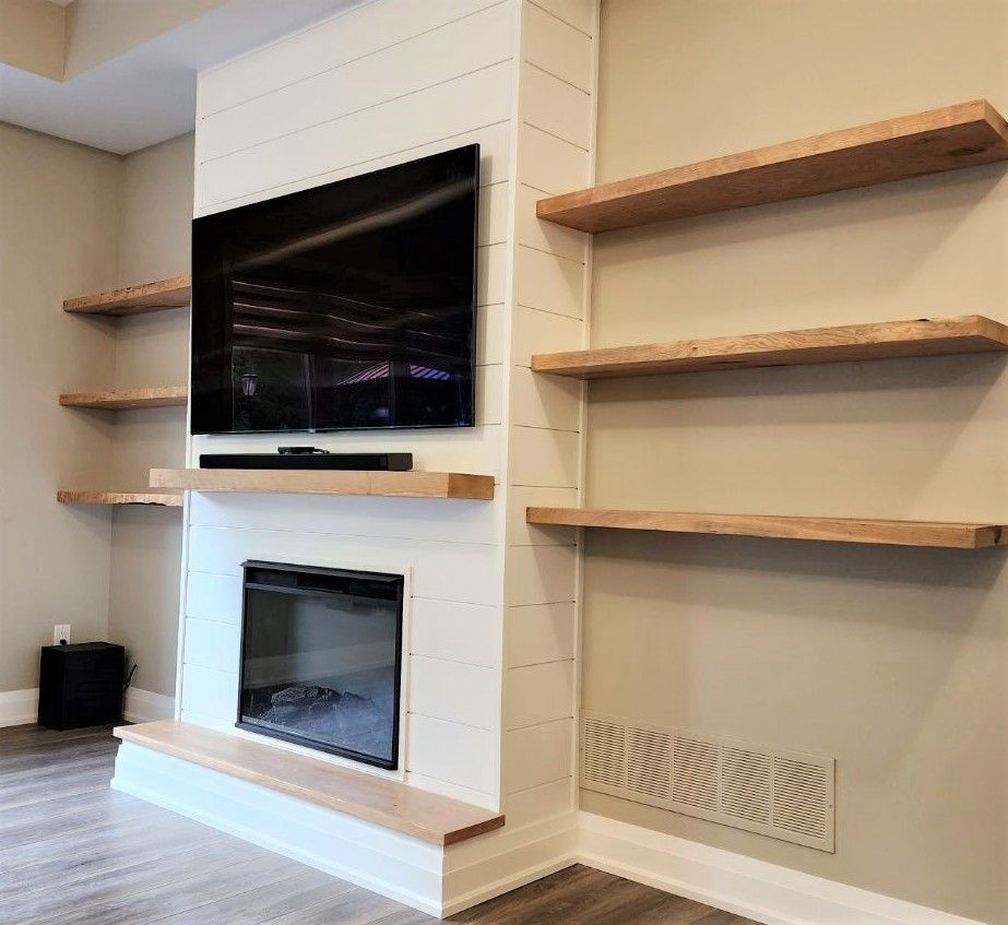 Cherry wood shelving. Cherry wood floating shelves.
