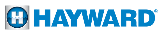 The logo for hayward is blue and white