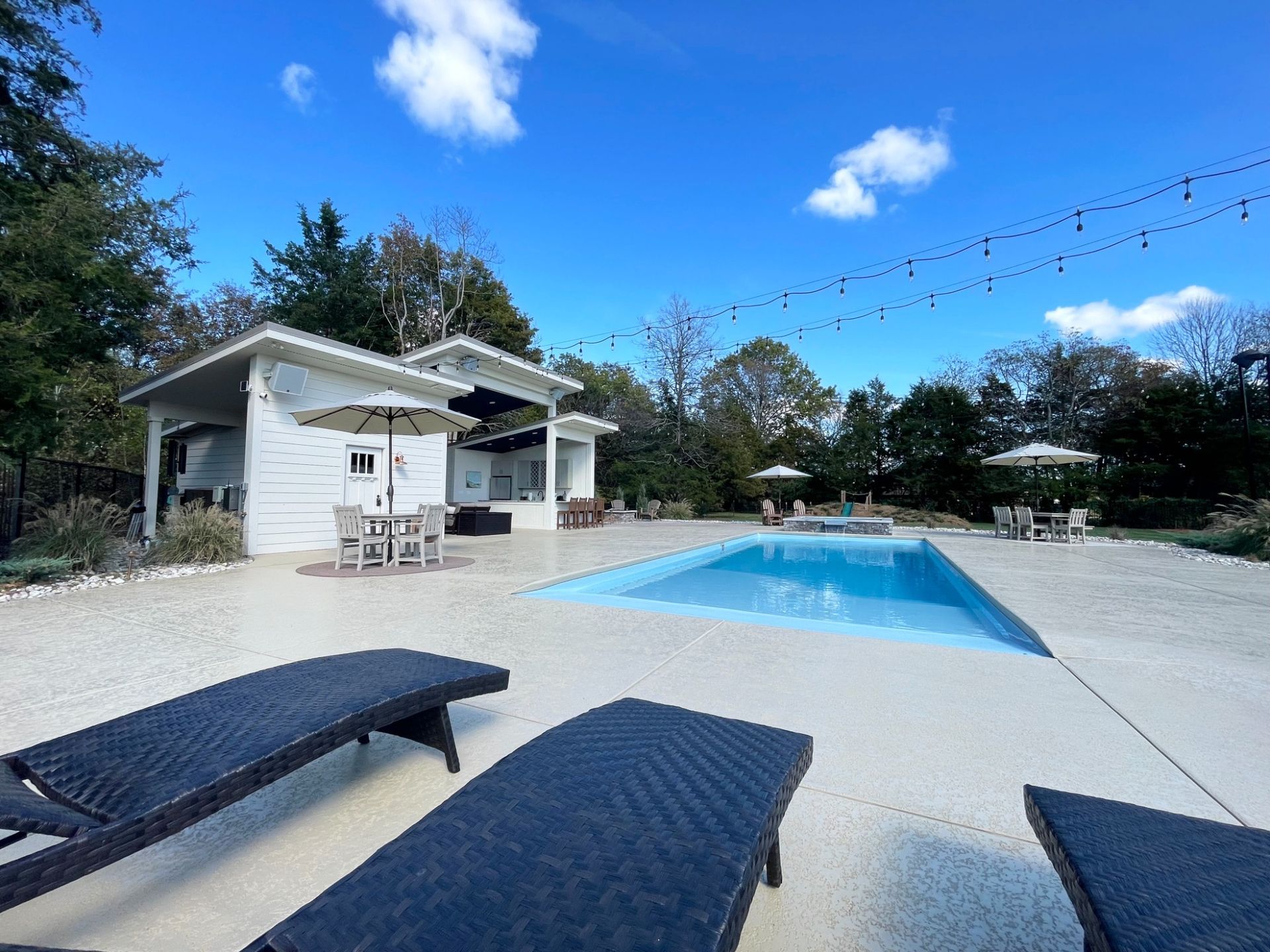 Beautifully landscaped entrance view to Grace pool project in Murfreesboro TN