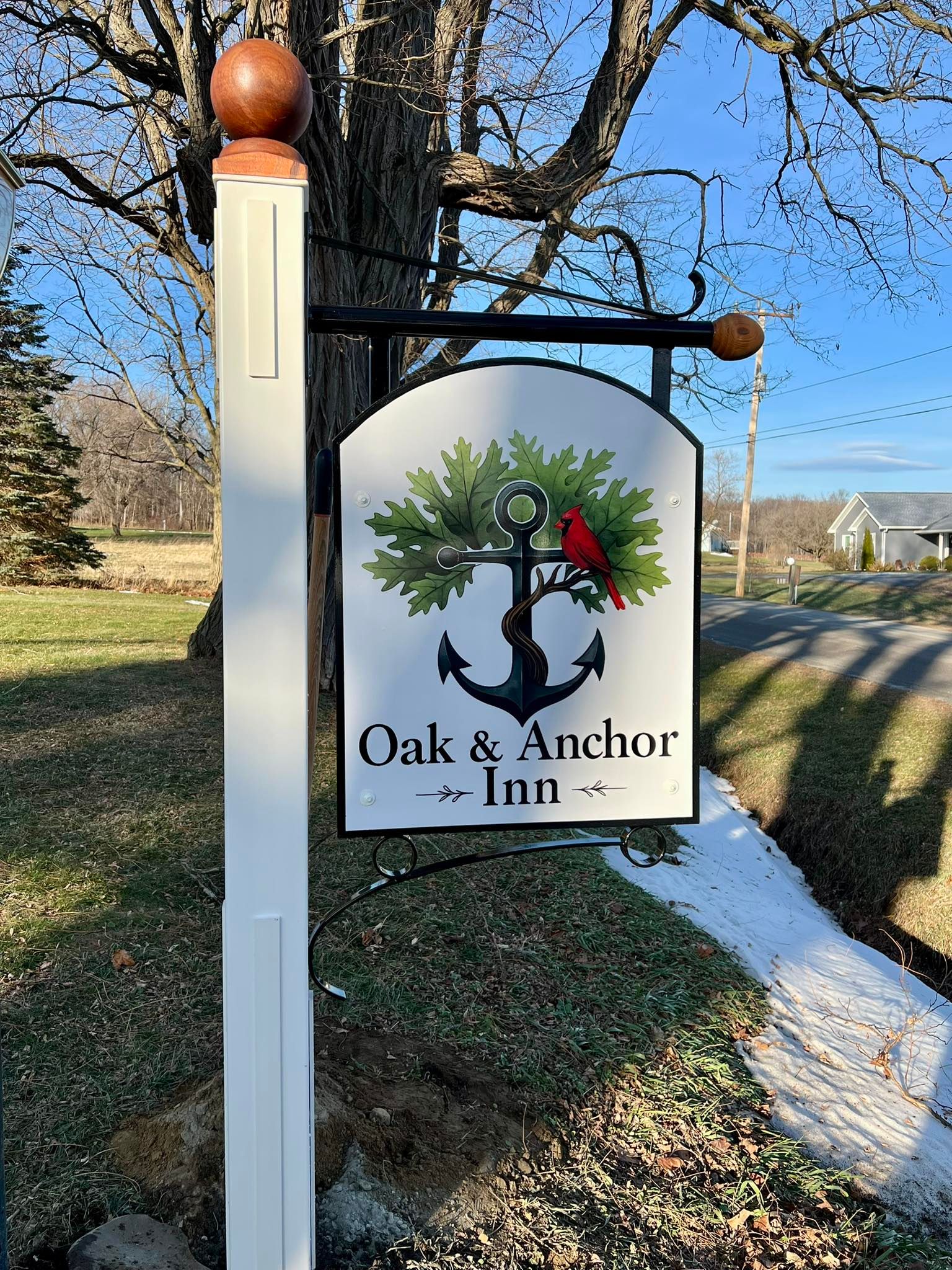 Oak Tree Inn Sign Planting Forever Roots: The Story of Oak & Anchor Inn