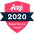 a green and white badge that says `` angie 's list super service award '' .