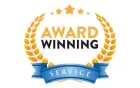 a logo that says award winning service on it