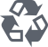 Recycling symbol with three dark gray arrows on a light gray square background