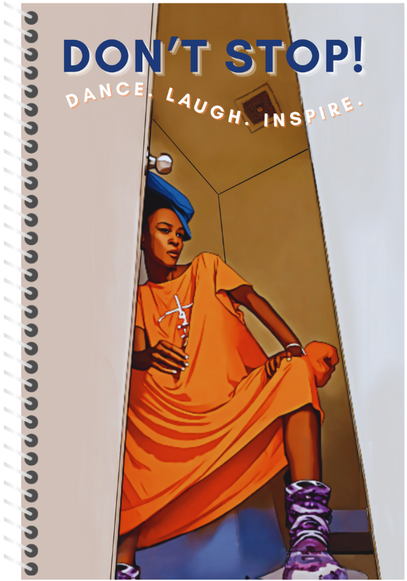 Artisan by NorwoodWorksIT Don't Stop Affirmation Journal Dance Laugh Inspire Orange MooMoo