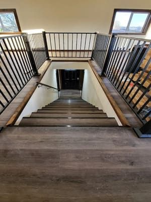 New flooring on stairwell