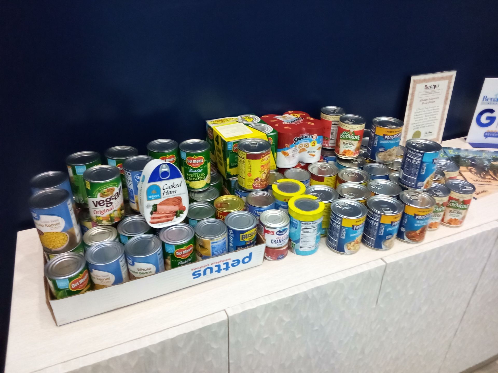 Canned food donations