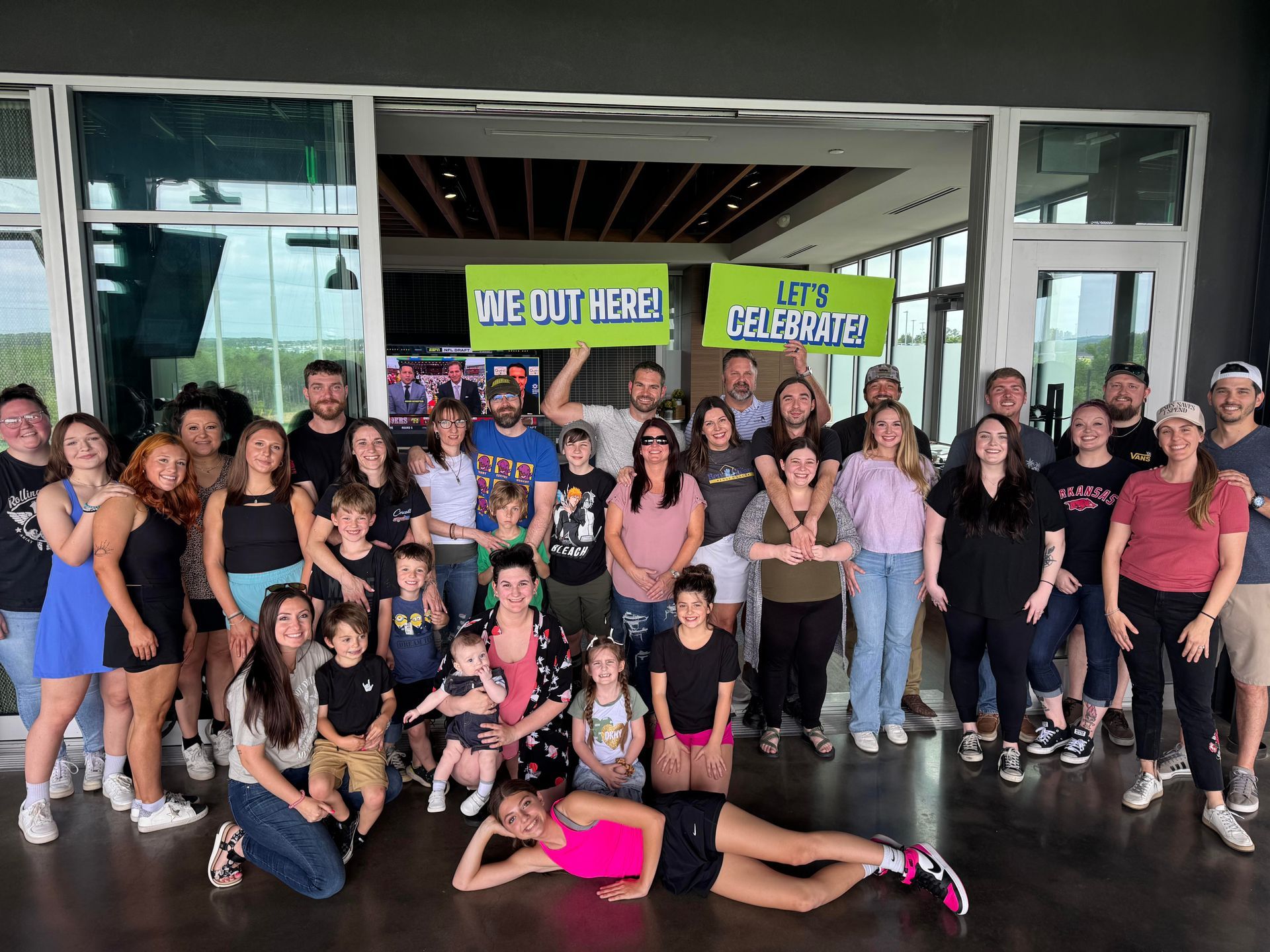 Rena Gilliam Insurance team members at Top Golf.