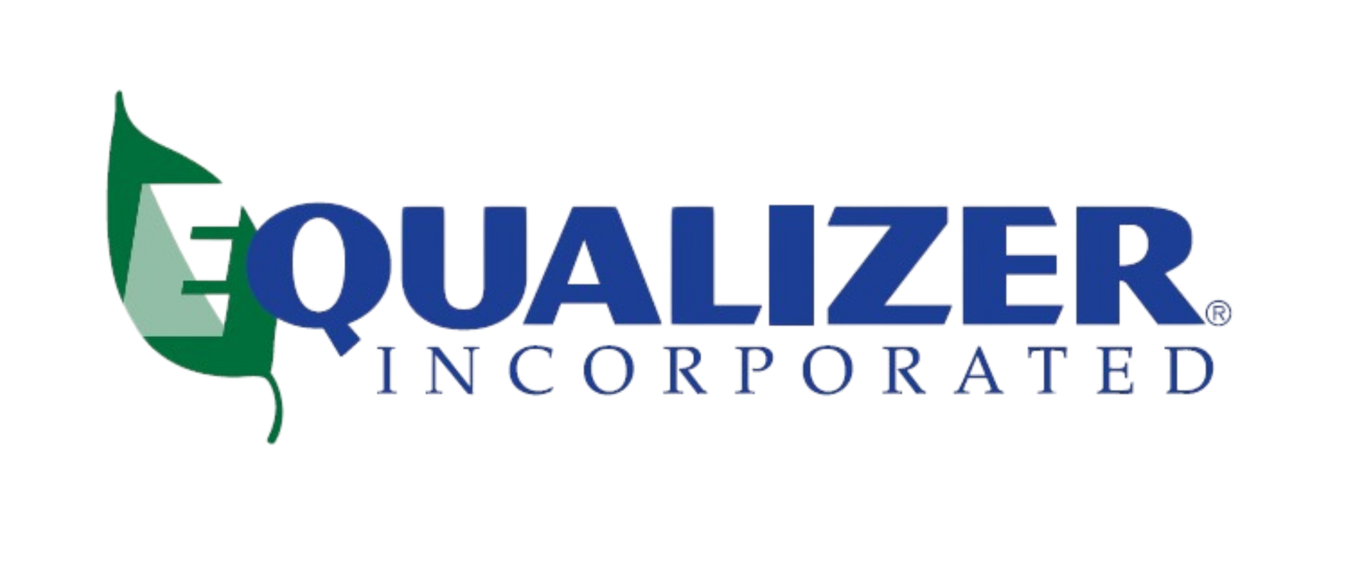 Equalizer Incorporated logo in green and blue text with a stylized green E