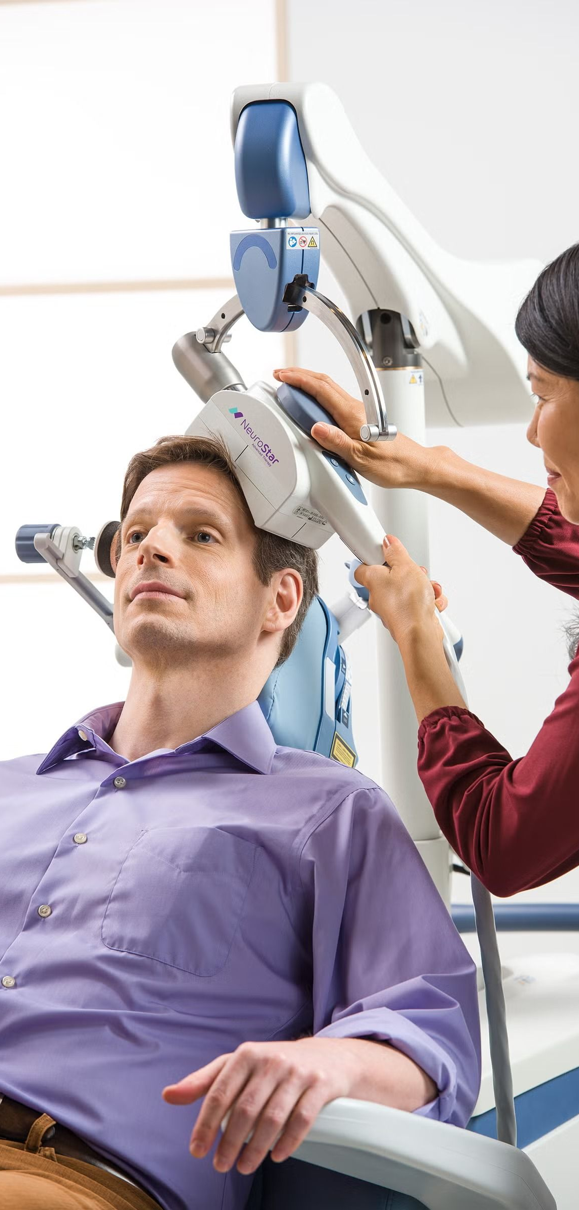 man getting tms treatment