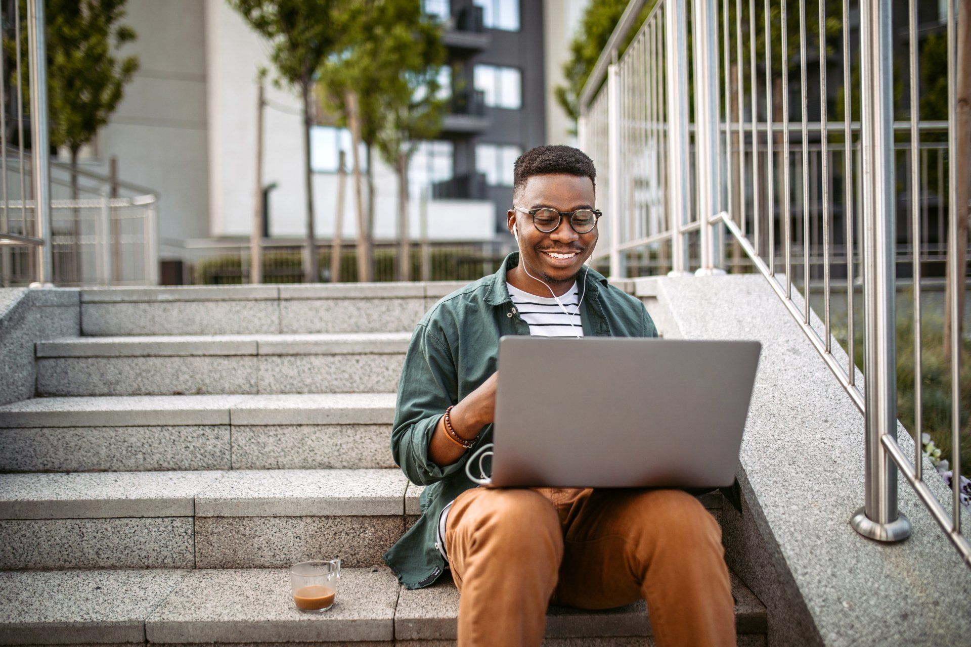 student on computer