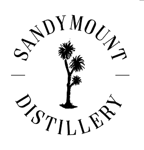 a black and white logo for sandy mount distillery