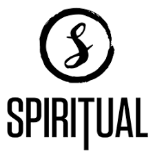 a black and white logo for spiritual with a letter s in a circle .